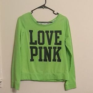 Victoria's secret Pink sweatshirt lime green